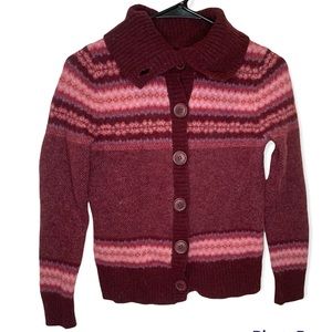 LL Bean 100% Wool Button Up Sweater